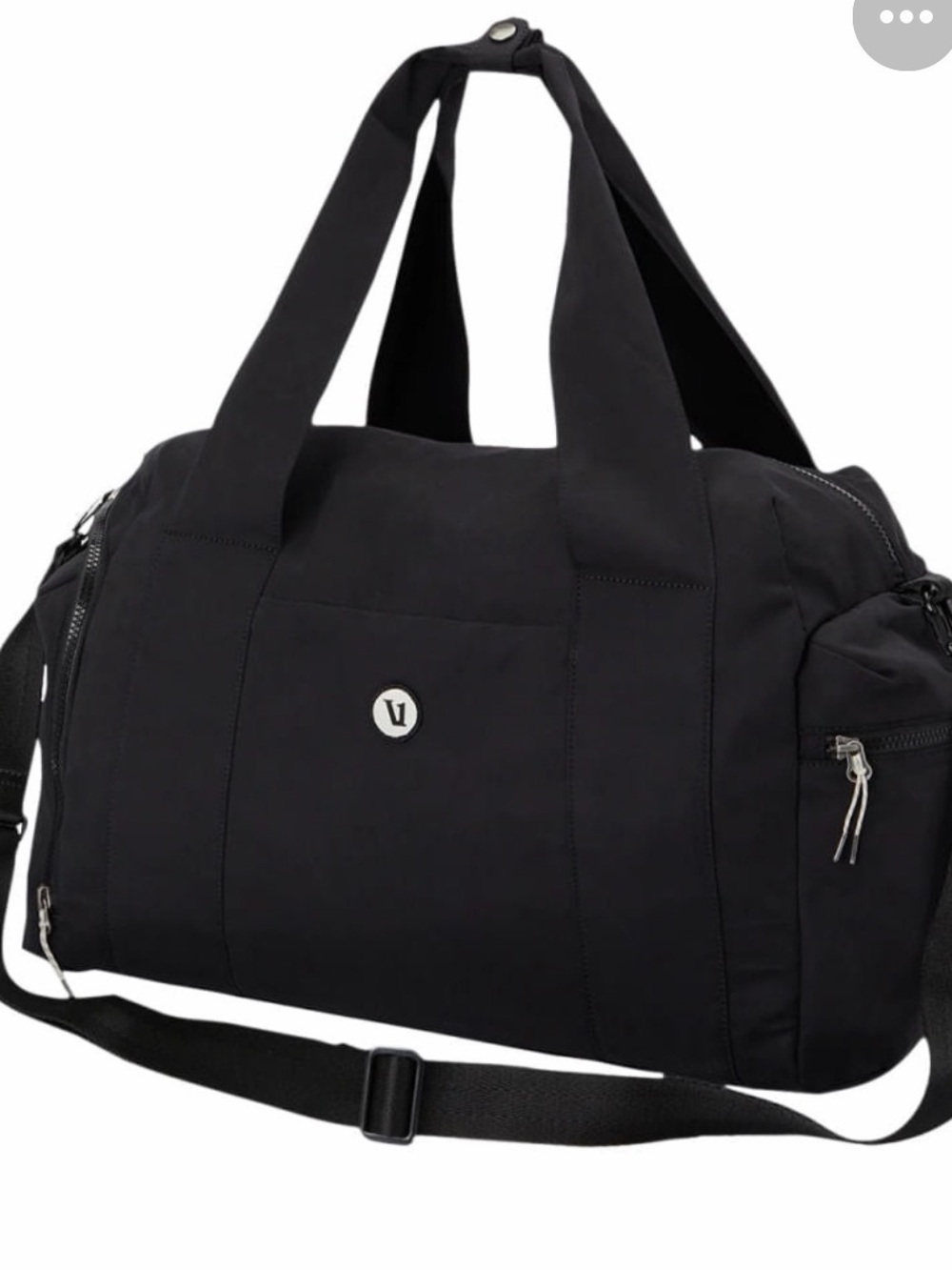 Vuori Black Duffel with Adjustable Strap